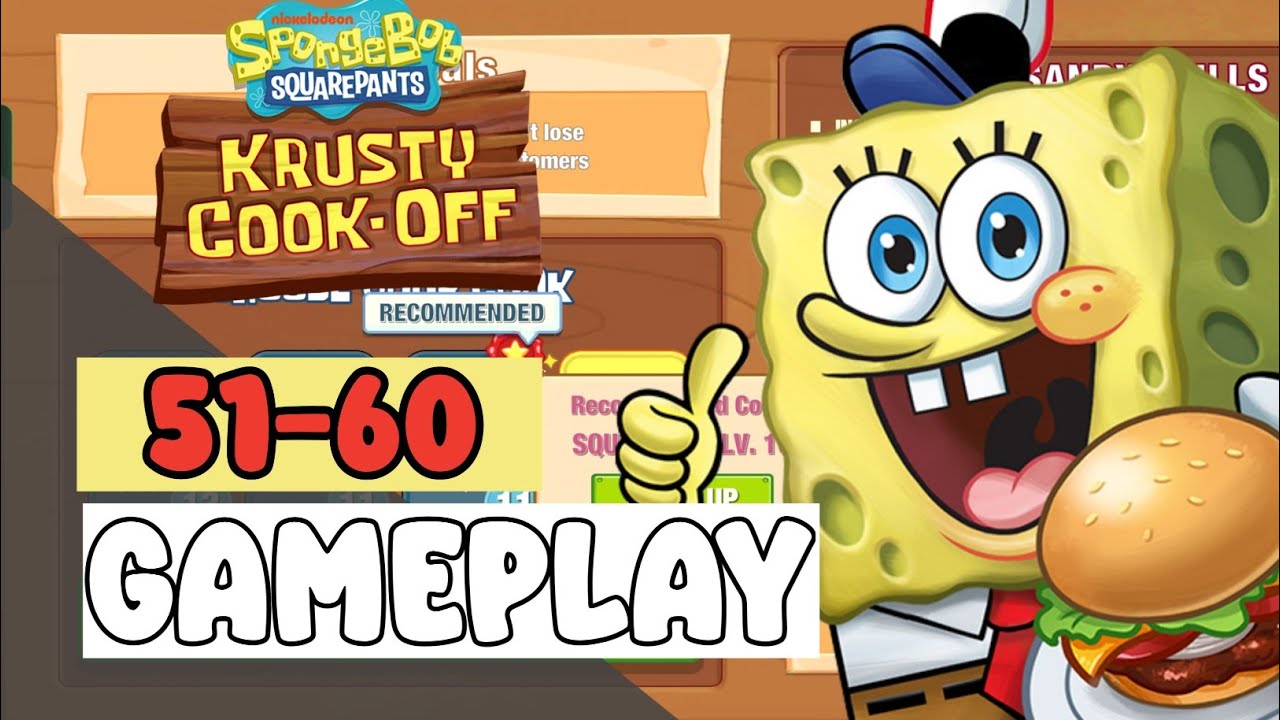 FIERY FIST 'O FRITTERS GLOVE WORLD Level 51-60 - SpongeBob: Krusty Cook-Off - Gameplay Walkthrough