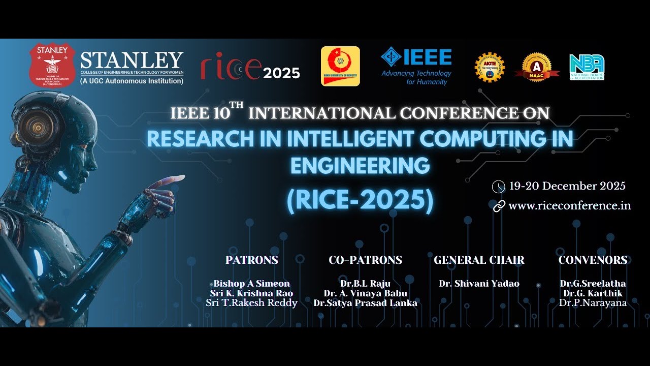 Stanley College of Engineering & Technology for Women | 10th IEEE International Conference | LIVE