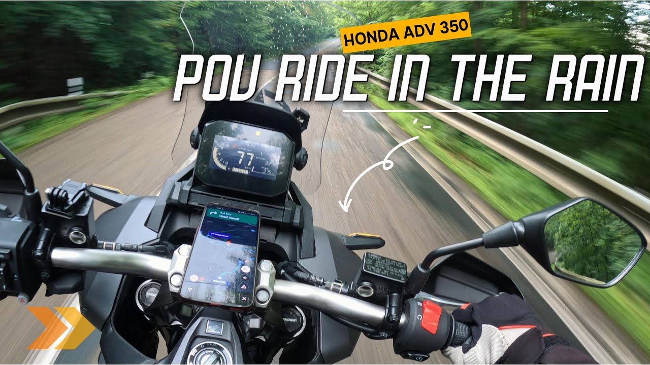 POV ride in the rain HONDA ADV 350 / GoPro 11 mini + Sony ECM-LV1 4K #motovlog