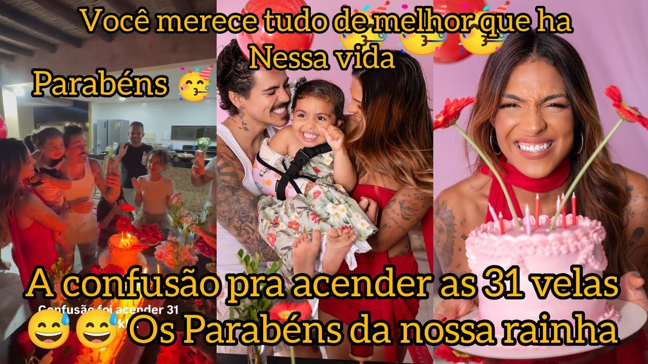 A confusão pra acender as 31 velas 😅😅 os parabéns da nossa rainha 👑 🥳