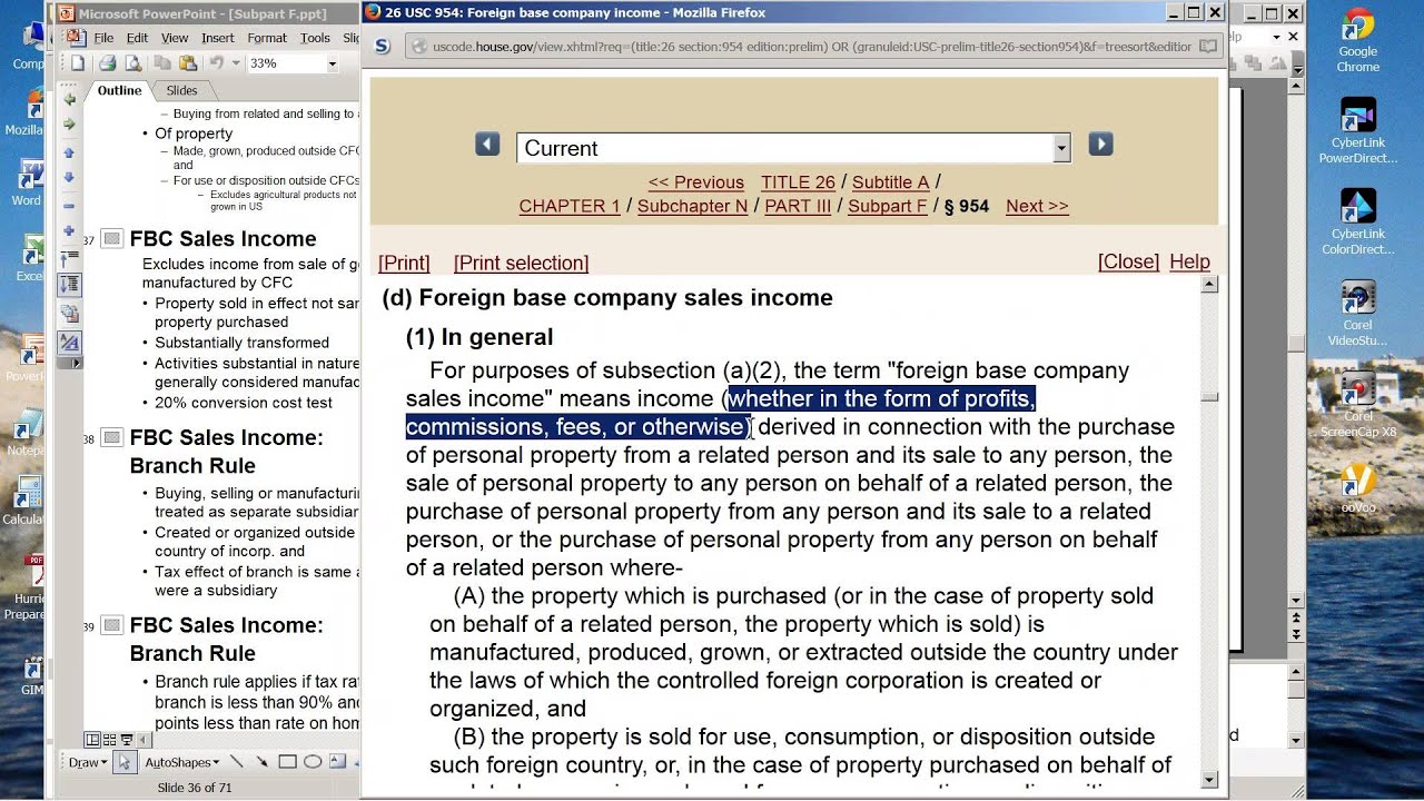 TAX7705 Webinar: Subpart F:  FBC Sales & Services