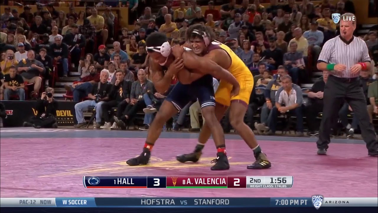 #1 Mark Hall (PSU)  vs #8 Anthony Valencia (ASU) 174 lsb  Nov 22 | College Wrestling 2019
