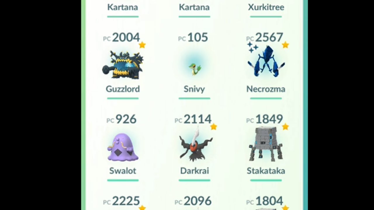DEOXYS, DARKRAI, STAKATAKA, XURKITREE, NECROZMA, KARTANA NIIHILEGO Y MAS POKEMON GO