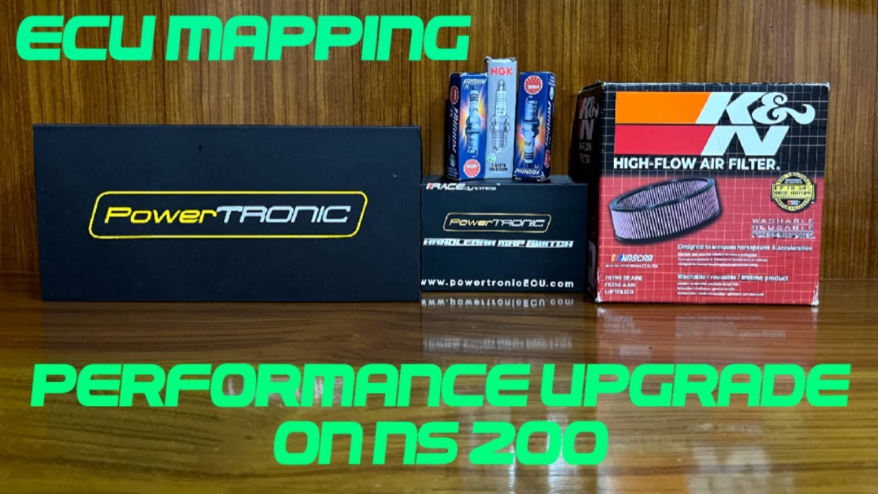Powertronic ECU, Map Switch, K&N Air Filter, Iridium Spark Plug - Unboxing, ECU Mapping on NS 200