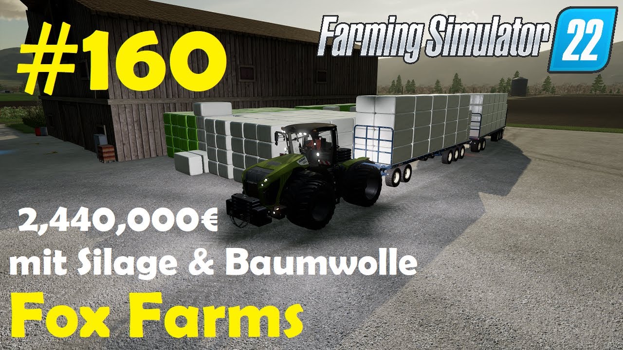 LS22 Fox Farms #160 Baumwolle & Silageballen verkaufen, schöner Abschluss / Farming Simulator 22