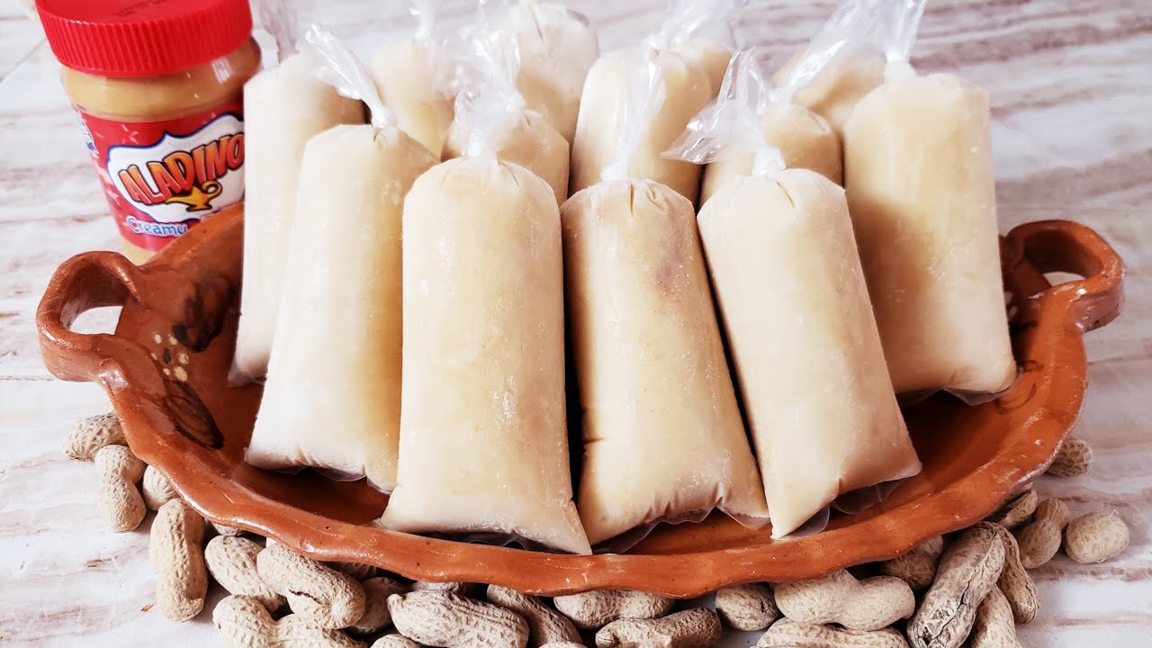 Hielitos de cacahuate muy cremosos para negocio|bolis|saborines|congeladas de cacahuate