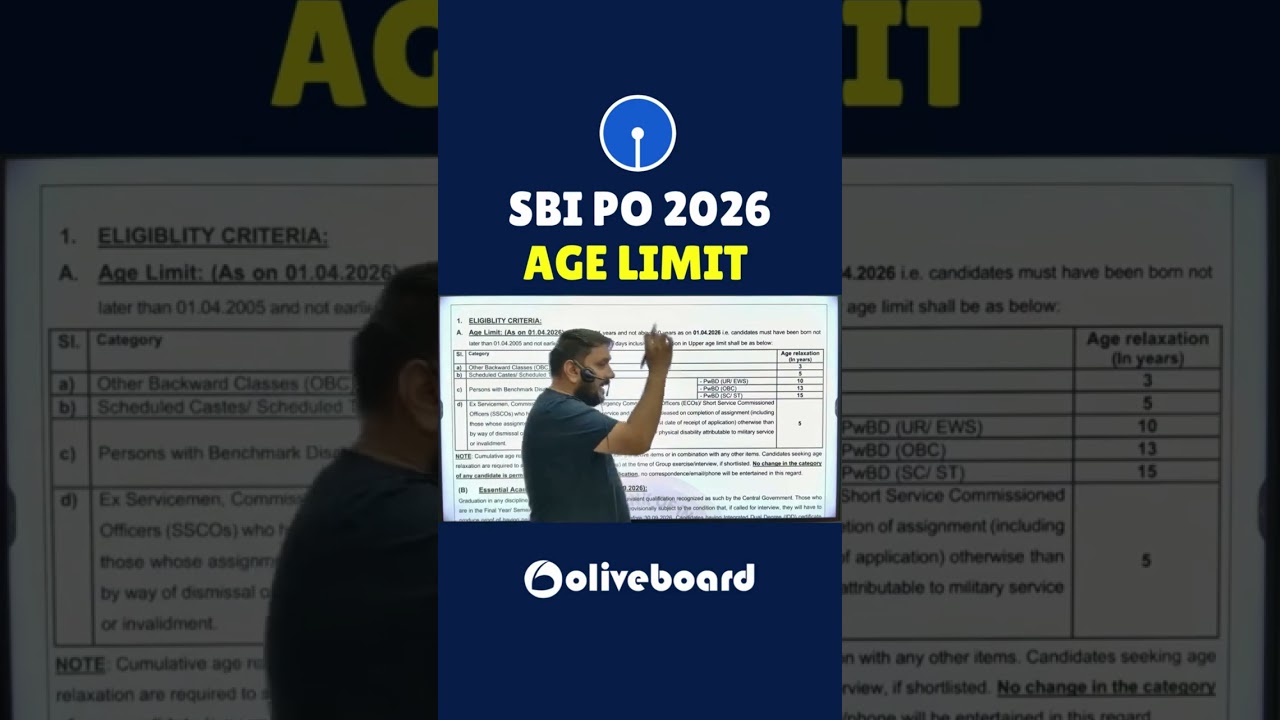 SBI PO Age Limit 2026 #sbipo2026 #Shorts