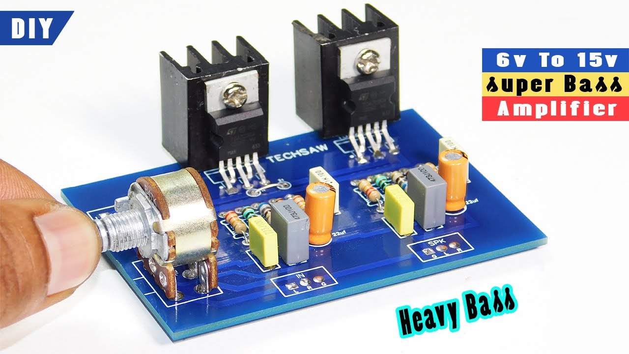 DIY Super Bass Stereo Amplifier Circuit | Clear Sound | 6v To 15v