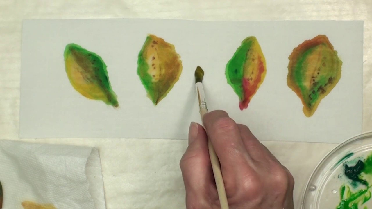 How to Paint & Free Motion Quilt Leaves on an Apron