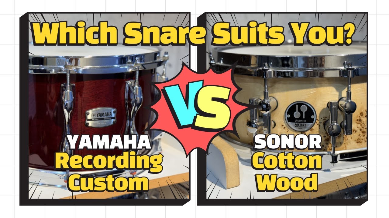 Yamaha Recording Custom VS Sonor Cottonwood ㅣSame Tuning Snare Sound Comparison