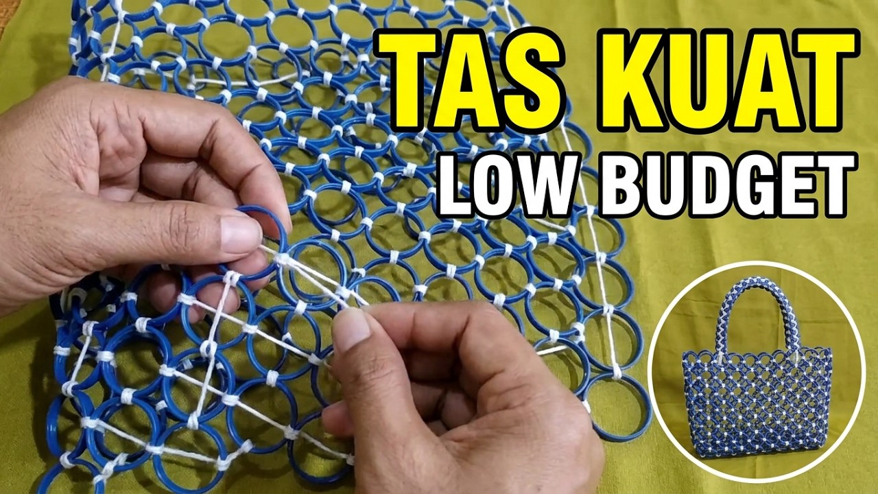 Tutorial membuat tas kuat dan Aesthetik dari tutup botol bekas