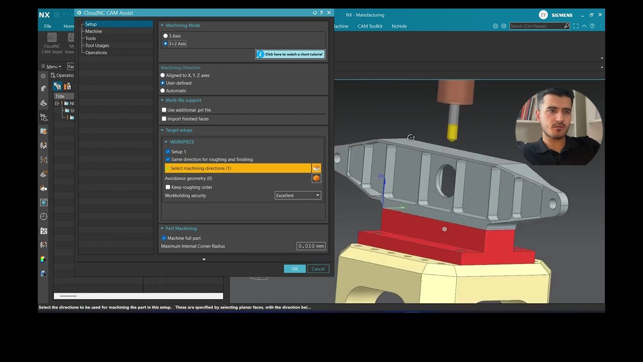 Siemens NX,CAM Assist Kullanarak Talaşlı İmalat Süreci ve Yapay Zeka ile Takım Yolu Oluşumu  Bölüm 1