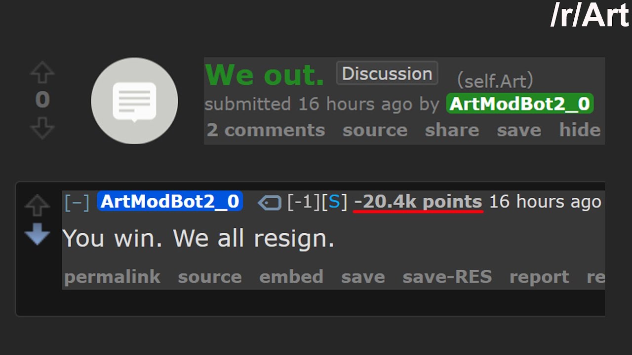 Веселое обновление мода r/Art Reddit Meltdown