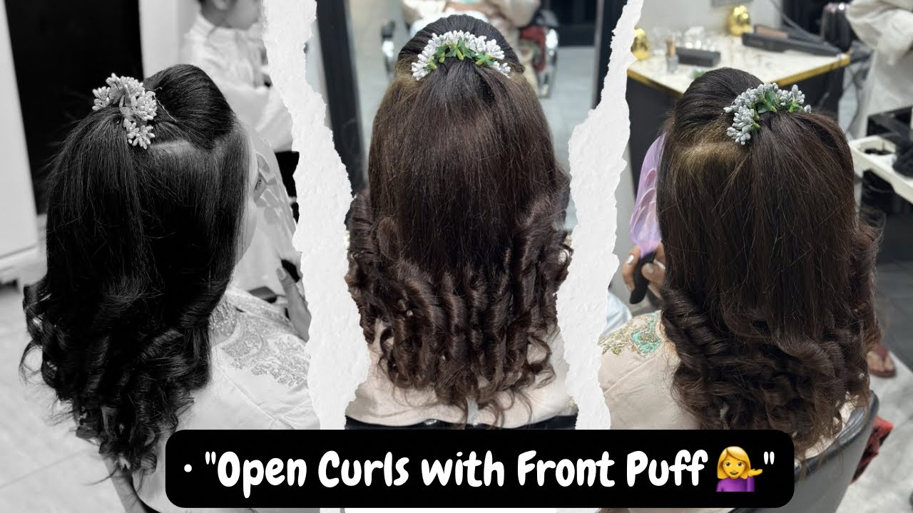 EASY Party Hairstyle: Open Curls with Front Puff Tutorial ✨ | Eid Special Glam Look 🌙