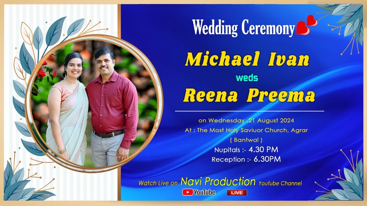 🔴 LIVE || Wedding Ceremony Of  Michael Ivan  weds Reena Preema
