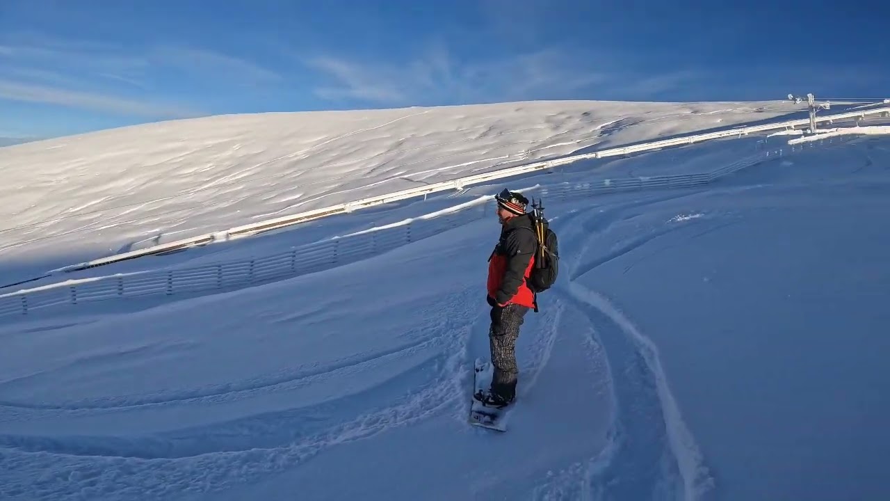 Boarding off Cairngorm Mountain