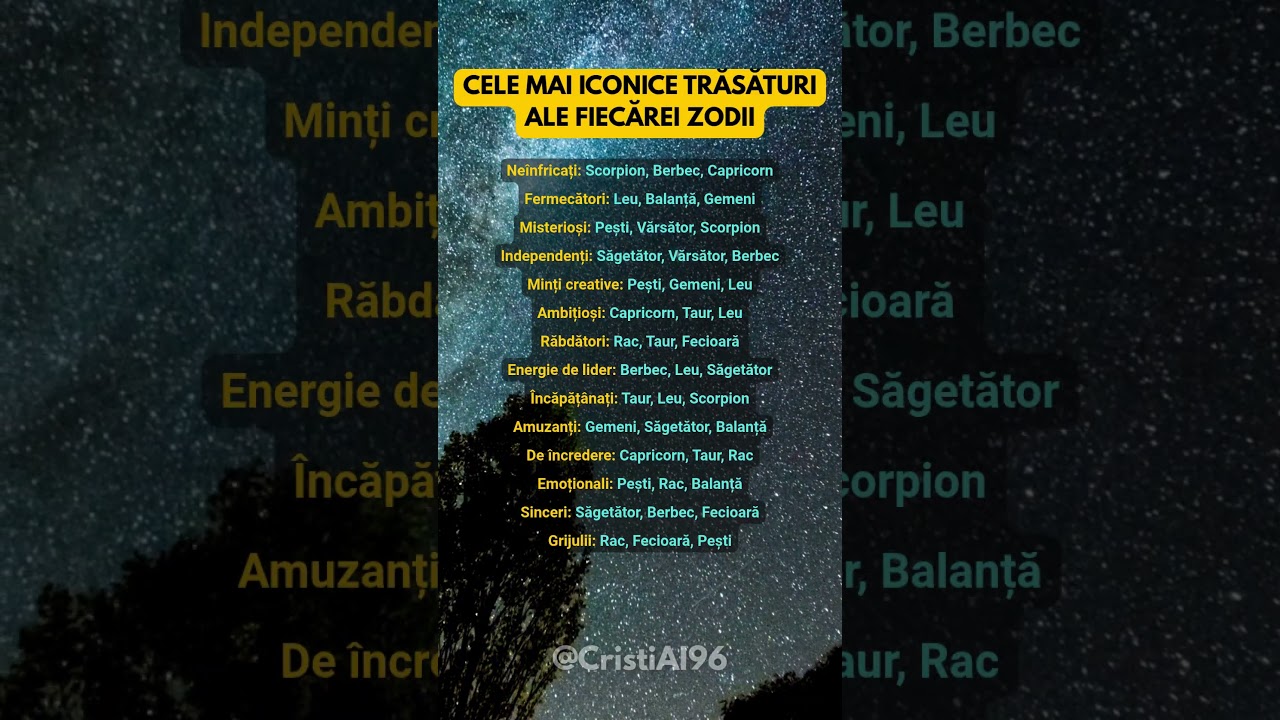 Cele Mai Puternice Trăsături ale Zodiilor ✨#horoscop #zodiac #trăsăturizodii #astrologieromânia