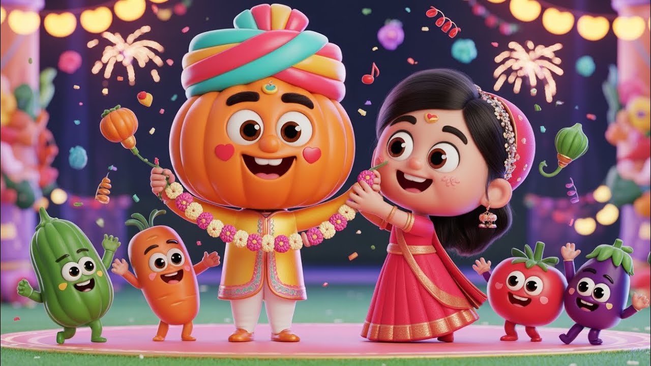 Kaddu Ki Nikli Baraat 🧡🎉 | Funny Hindi Kids Rhyme | 3D Cartoon Nursery Song