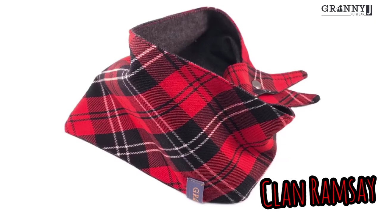 Granny J Petwear Clan Ramsay True Scottish Tartan Original Dog Bandana Homemade