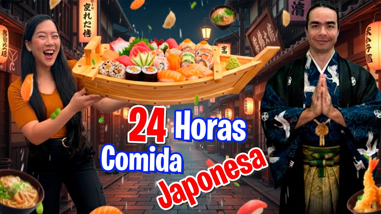 24 HORAS Comendo COMIDA JAPONESA | Família Maromba