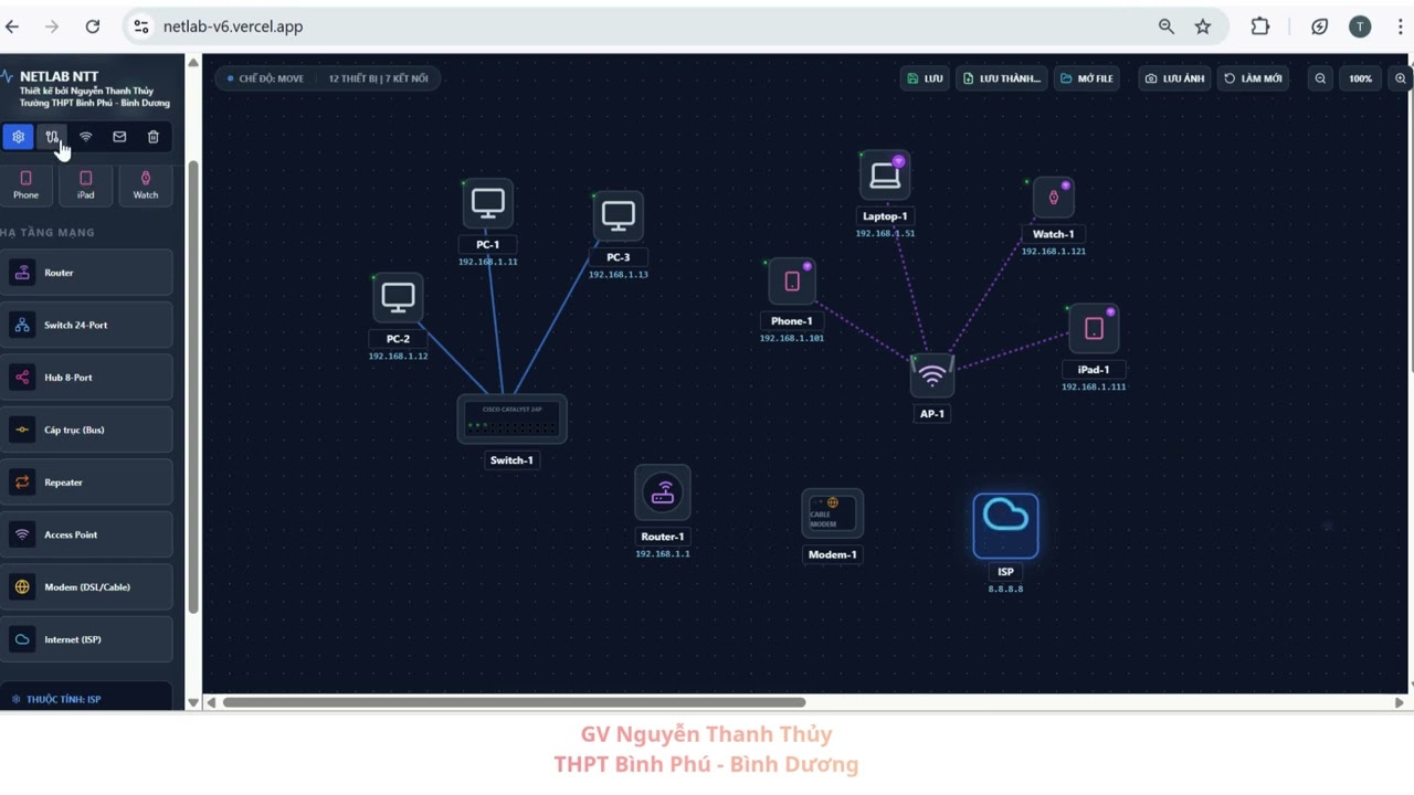 Hướng dẫn sử dụng phòng thực hành mạng ảo NETLAB   tin học 12