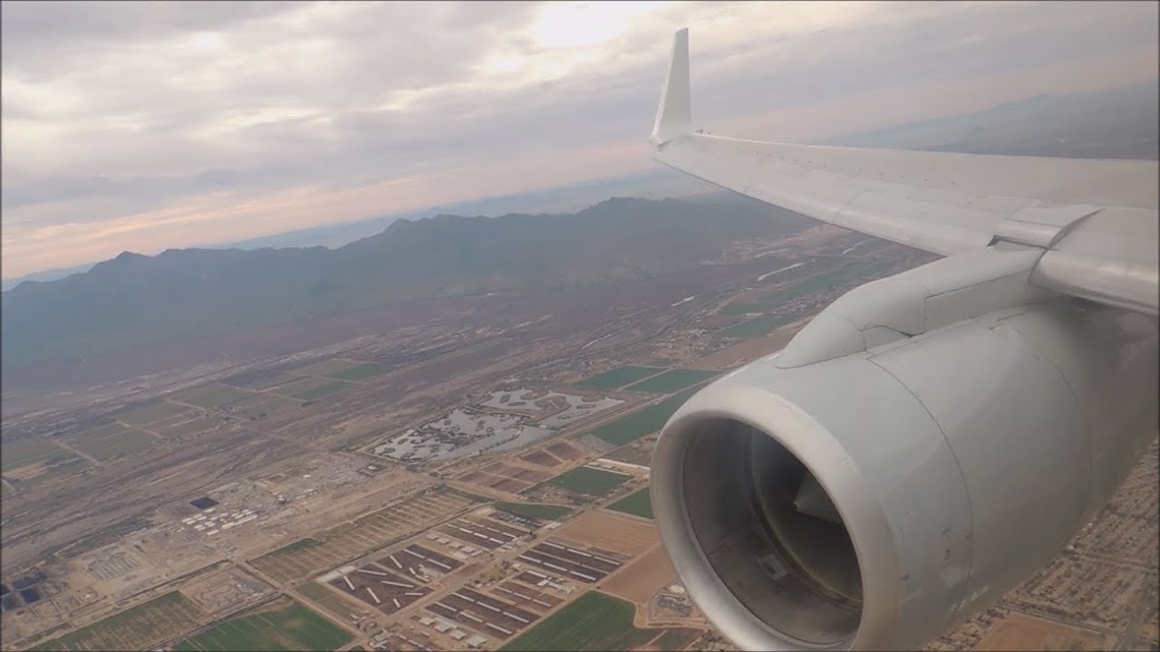 American Airlines Boeing 757-200 [N201UU] descent and landing in PHX