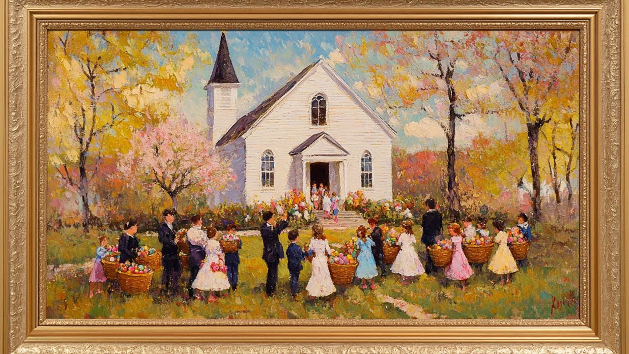 Easter TV Art | Gold Frame | Easter TV Screensaver