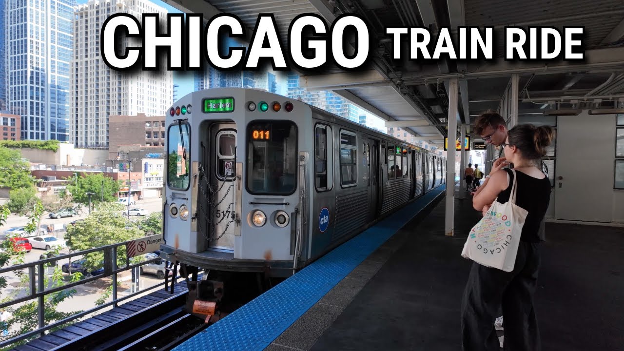 Chicago Train Ride From Downtown Chicago To Damen Green Line On Monday | July 28, 2025 | 4k 60fps