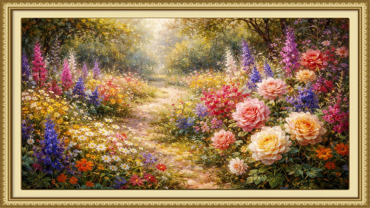 Lush Garden in Full Bloom | Ambient Art 4k Displays
