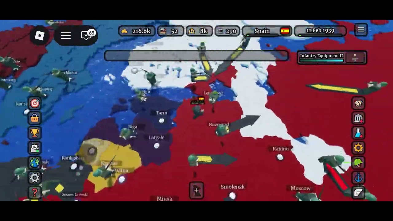 Me conquering Europe as Spain and bringing back the Spanish empire 