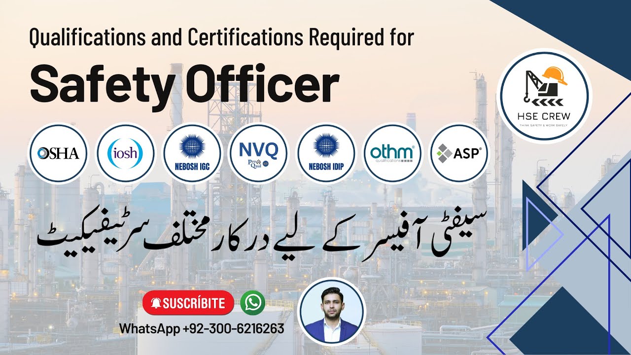Certification required for Safety Officer | Courses for Safety Officer | NEBOSH IOSH OSHA