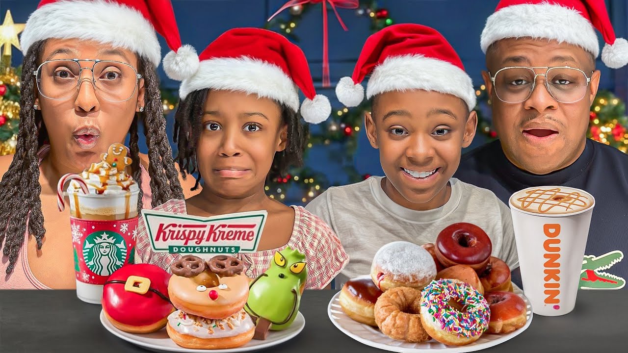 Мы попробовали ВСЕ блюда из праздничного меню фаст-фуда! (Krispy Kreme, Starbucks и другие)