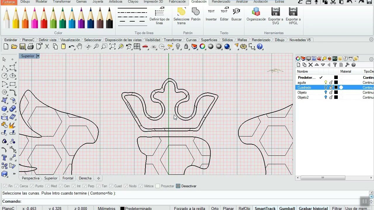 Rhino 3D Tutorials - Trama , Selección Trama