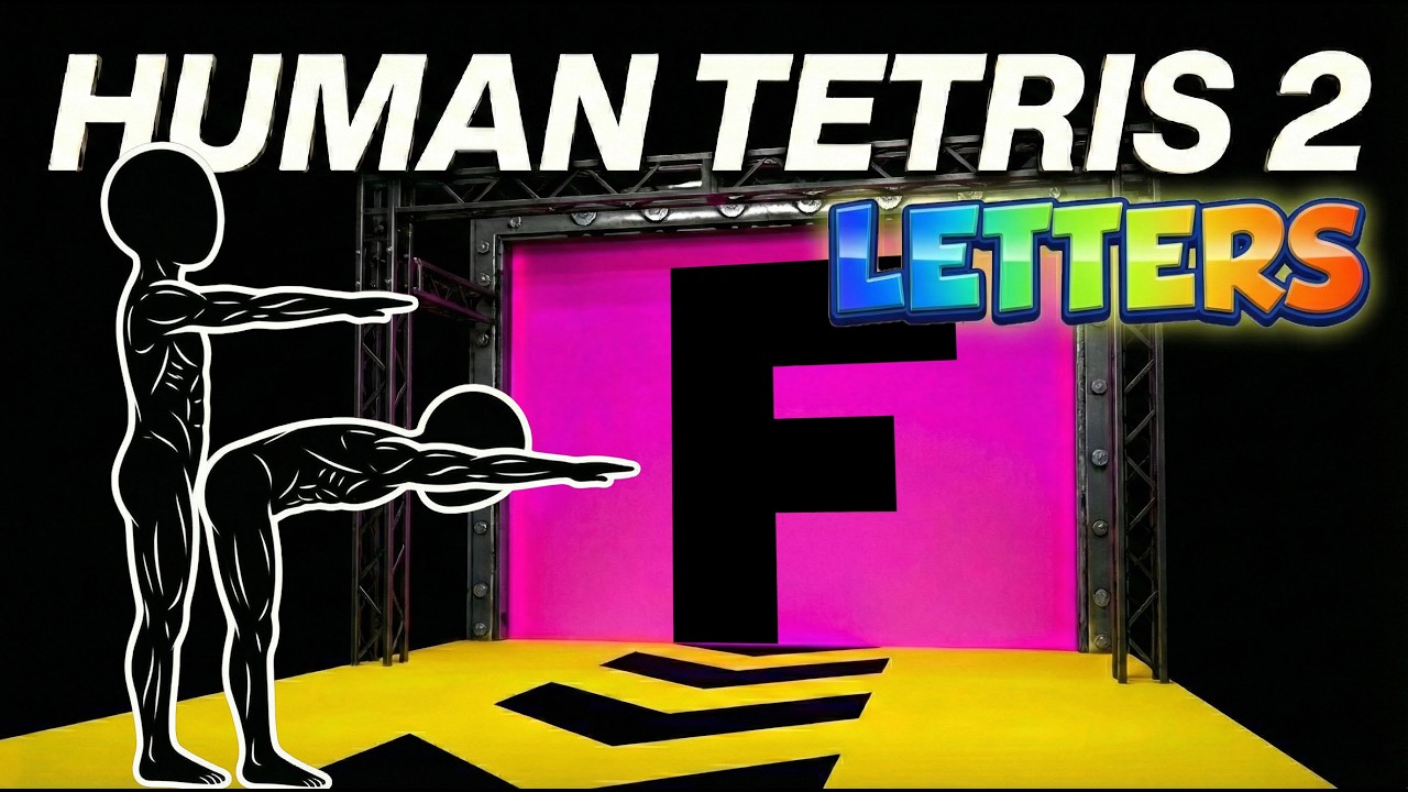Couple's HUMAN TETRIS Letters | Viral Interactive Workout | CO-OP Immersive Interactive Challenge