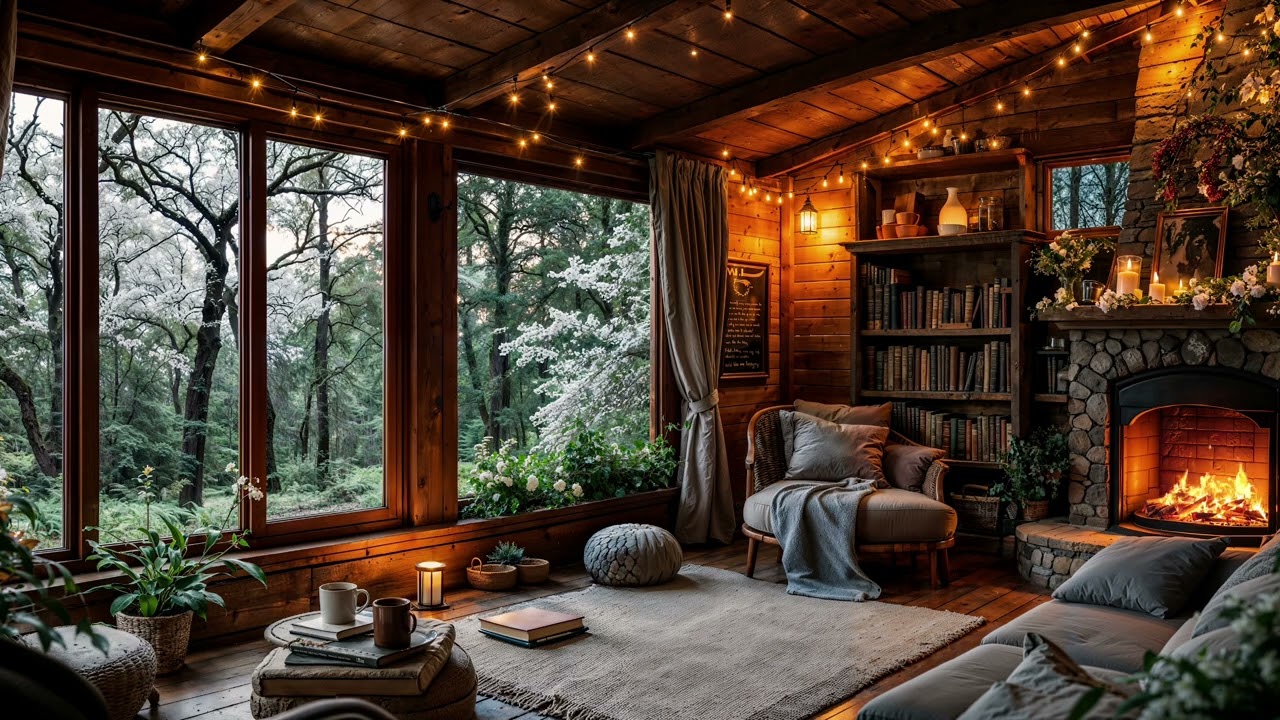 Springfire Hollow 🔥 Dreamy Forest Cabin Ambience for Reading, Unwinding & Gentle Sleep