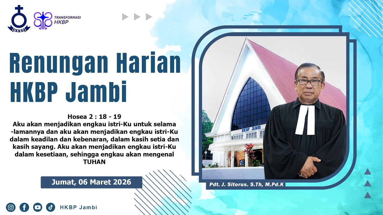 Renungan Harian HKBP Jambi, Jumat 06 Maret 2026