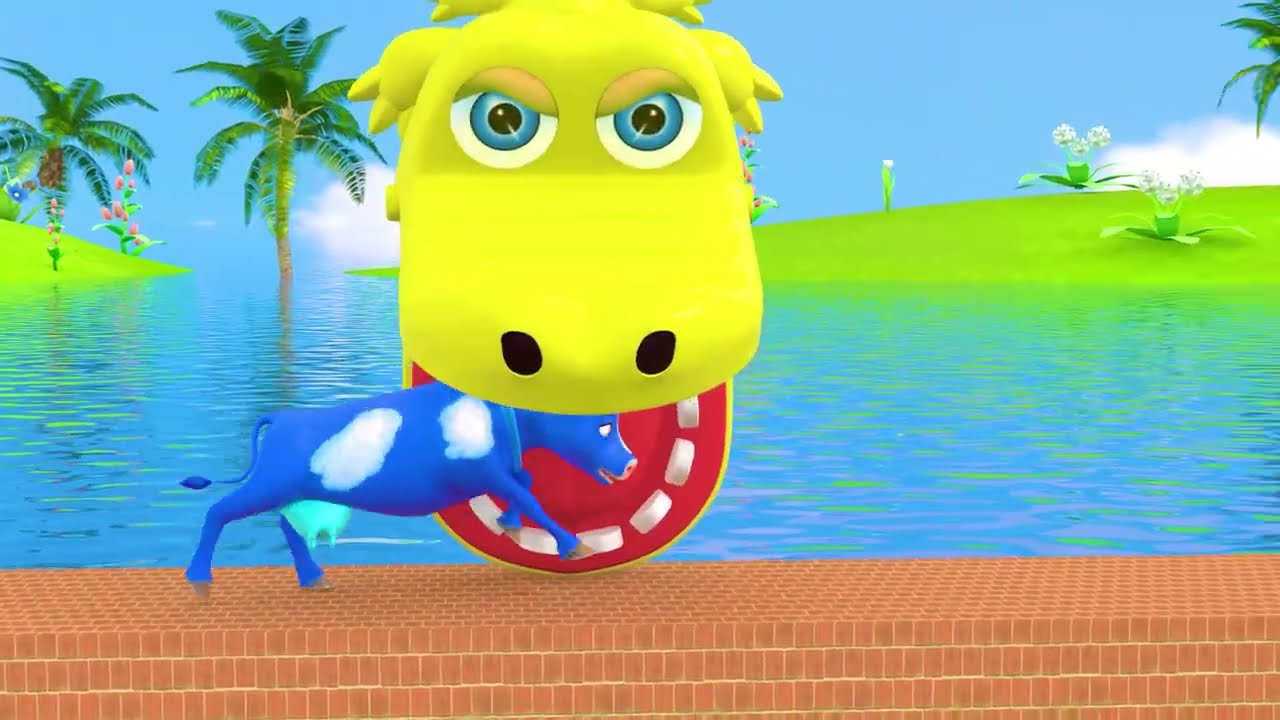 Long Slide Game With Cow Elephant Gorilla Hippopotamus Tiger 3d Animal Game Funny 3d Animals
