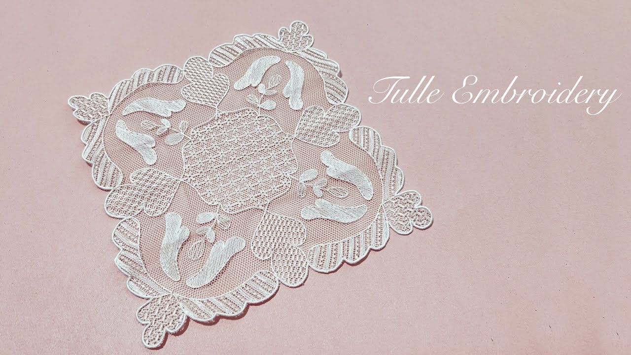Ricamo Su Tulle Medaglioni a Retini - Tulle Embroidery