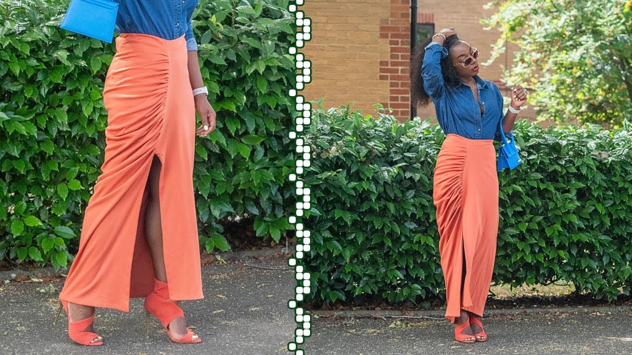 I Made The Perfect Summer DIY Drape Maxi Skirt With Front Slit
