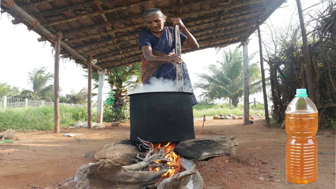 CASTOR OIL|HOME MADE CASTOR OIL prepared by GRANDMA|countryfoodcooking