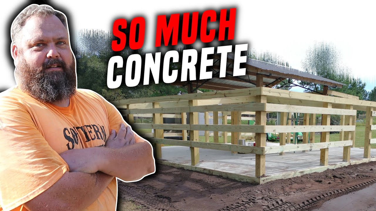 CONCRETE PAD at our NEWEST BARN • The Pig Barn