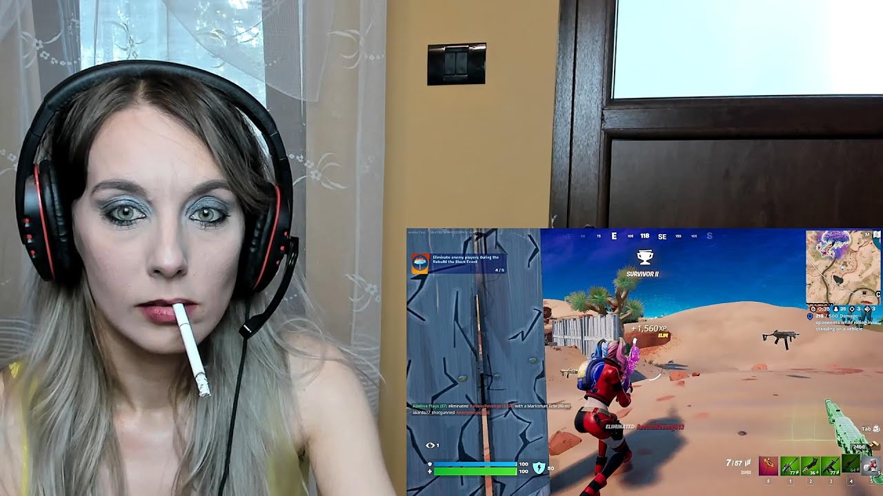 Smoking while playing few Fortnite matches | Adeline Smokes