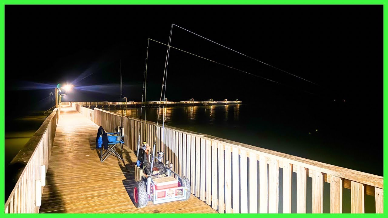 Pier Fishing For Giant Black Drum | Goose Island State Park