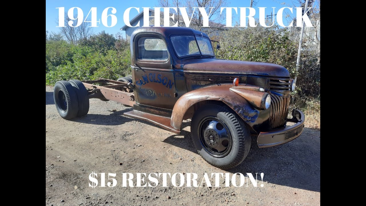 Applying linseed oil to a 1946 Chevy.  Amazing results.