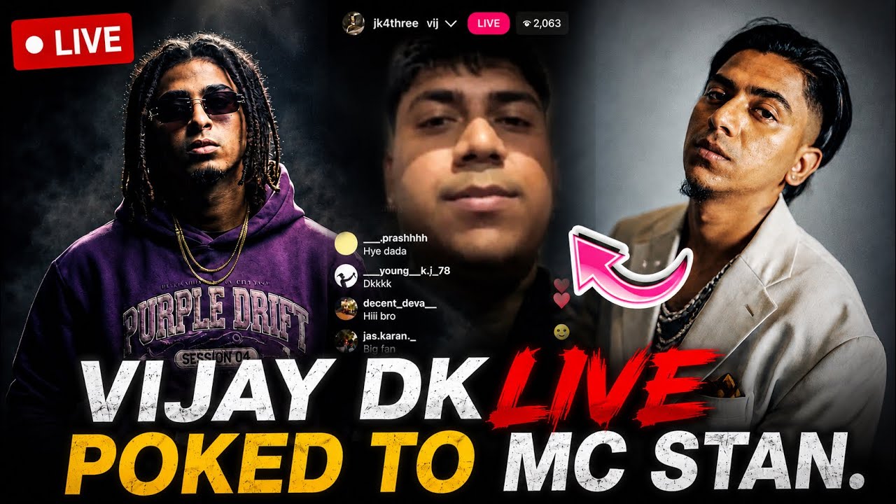 VIJAY DK LIVE POKED TO MC STAN | VIJAY DK LIVE | MC STAN VS VIJAY DK ALBUM 