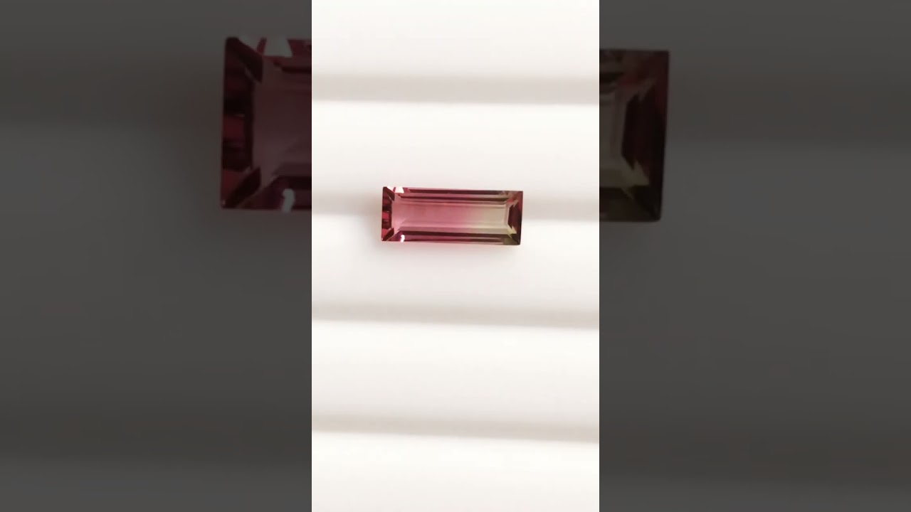 Natural Bi-Tourmaline Baguette Cut 2.10carats #bitourmaline #watermelontourmaline baguette