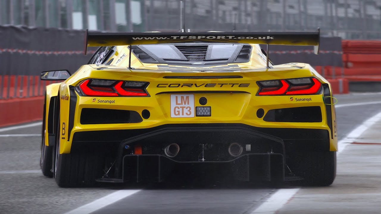 Chevy Corvette C8 Z06 GT3.R Unrestricted flat-plane V8 Engine Sounds | Pit-Exit Accelerations & More