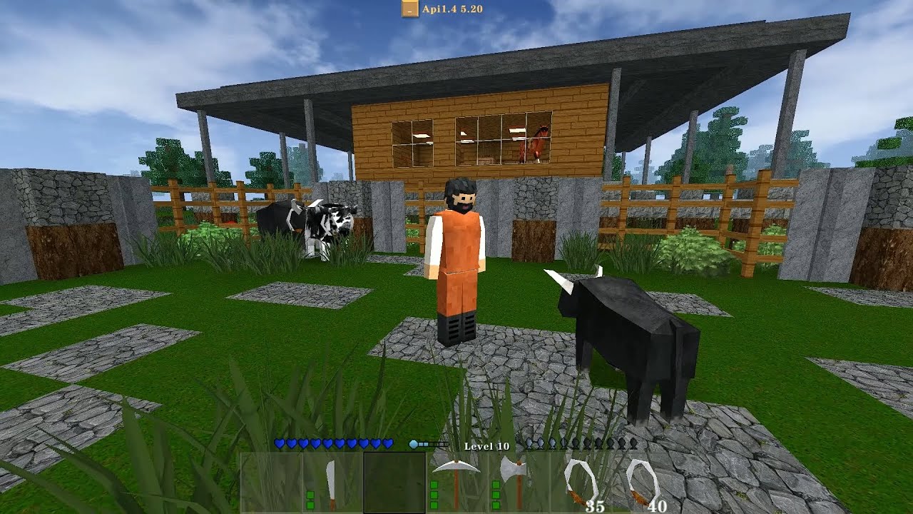 Domando um Casal de Vacas Selvagens no Survivalcraft 2! Aventura na Fazendinha Episódio #4