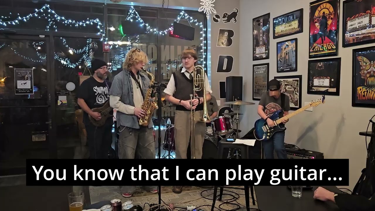 I played my usual guitar then went up to play drums at the Black Dog Vinyl Cafe First Ever Open Jam!
