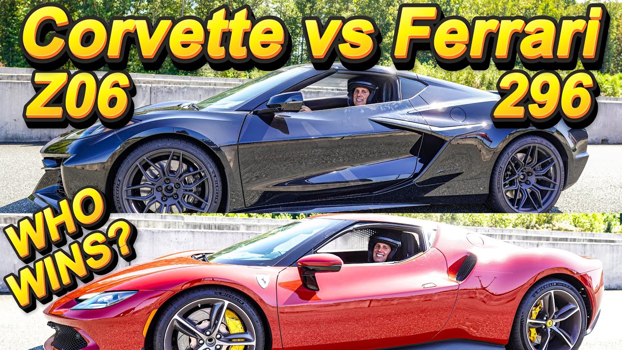 Corvette Z06 против Ferrari 296 GTB: КТО ПОБЕДИТ НА ГОНОЧНОЙ ТРАССЕ?